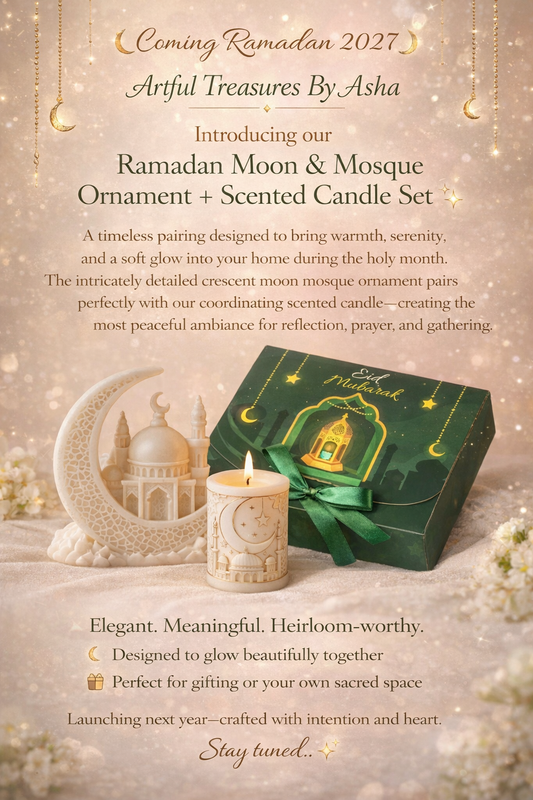 Muslim Mosque & Candle Ornament Set